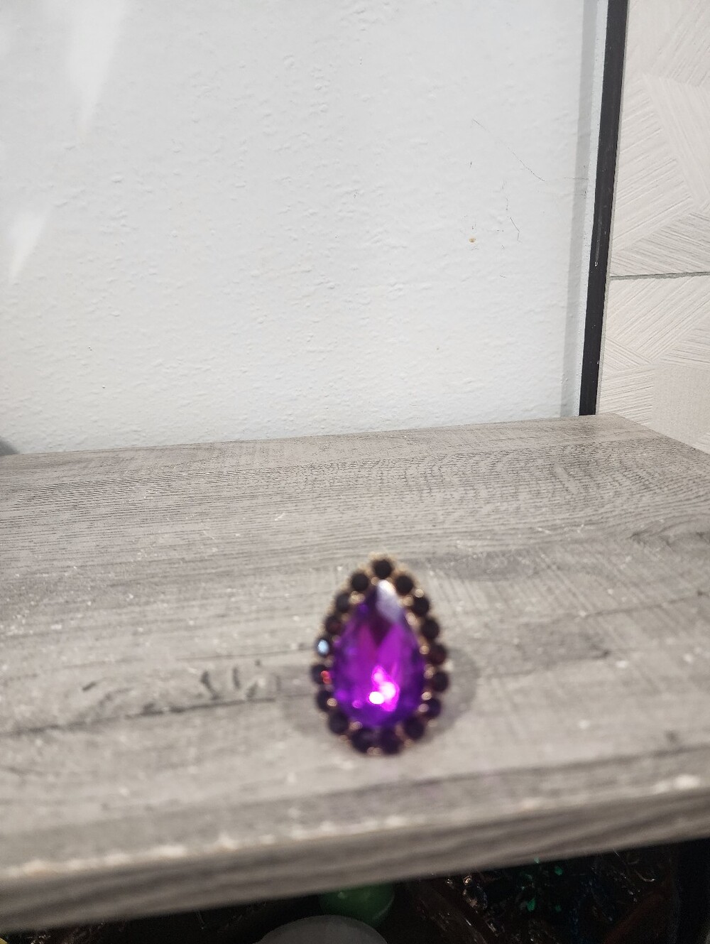 Purple Teardrop Cocktail Ring - Stylish Statement Jewelry